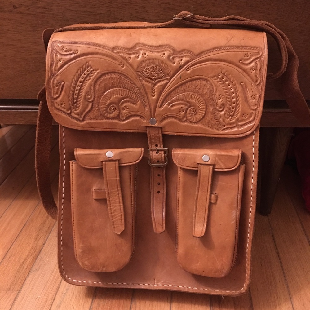 Leather tool bag purse